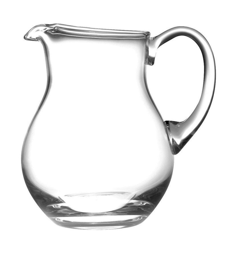 Barski Glass Water Pitcher with handle, With Spout, Round, Ice Lip, Handmade 64 oz. by Barski Made in Europe - Image 1